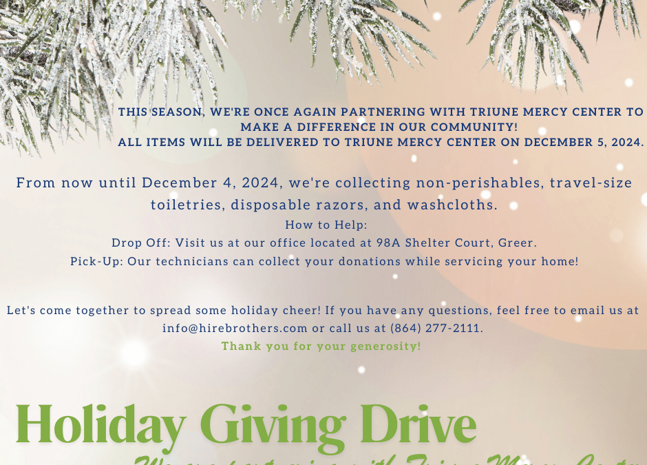 This season, Brothers Plumbing, Air, & Electric is once again partnering with Triune Mercy Center to make a difference in Greer and the surrounding communities!